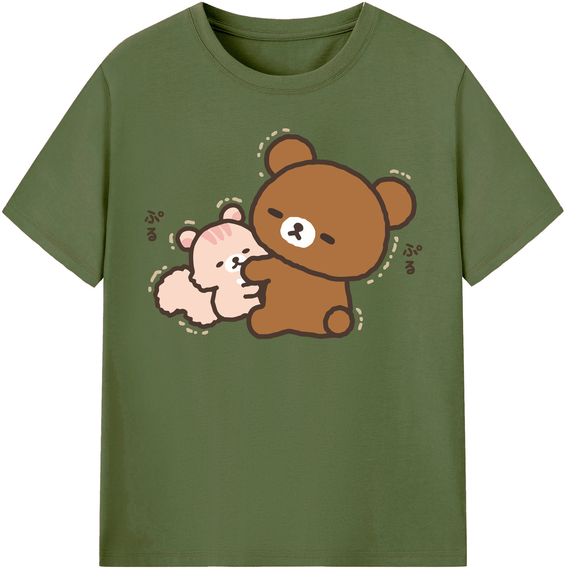 （画像用） リラックマ リラックマ キイロイトリ Rilakkuma Korilakkuma Kiiroitori 綿100％半袖Tシャツ（フロントプリント）
